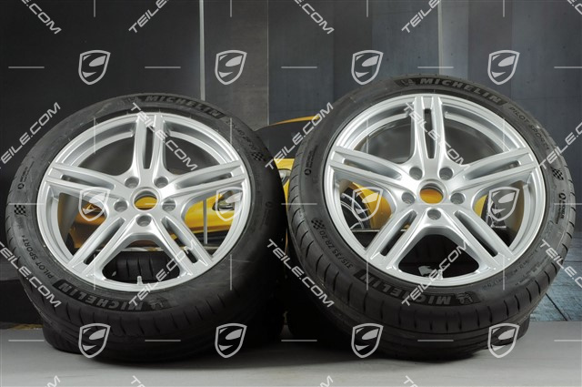 20" Panamera Turbo Sommerräder, Felgen 9,5J x 20 ET71 + 11,5J x 20 ET68 + Michelin Sommerreifen 275/40 ZR20 + 315/35 ZR20, mit RDK-Sensoren