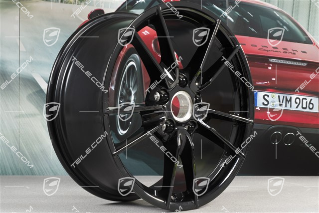 19+20" wheel rim set Carrera, rims: front 8,5J x 19 ET52 + rear 11J x 20 ET66, black high gloss