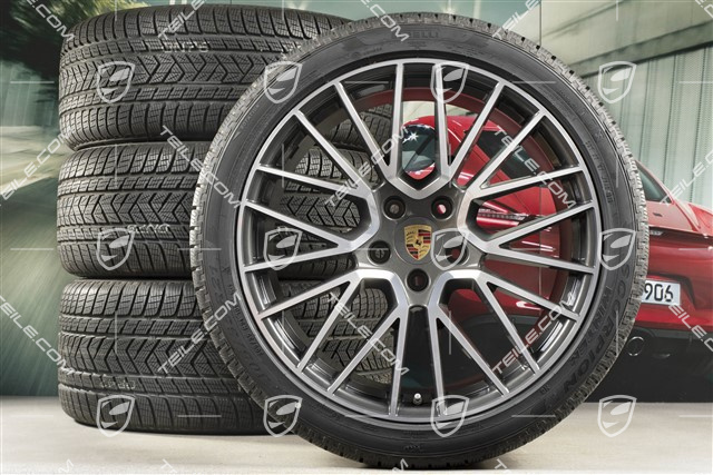 21" Cayenne RS Spyder Winterräder Satz, Felgen 9,5J x 21 ET46 + 11,0J x 21 ET58 + NEUE Pirelli Winterreifen 275/40 R21 + 305/35 R21, mit RDK-Sensoren
