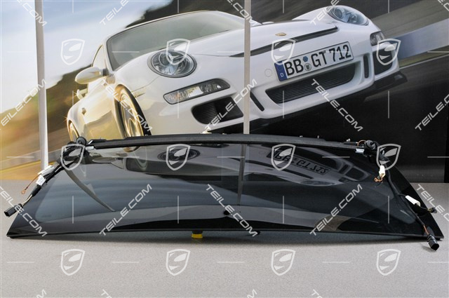 Rear window, heat-insulating glass at rear, metallized, antenna in rear spoiler