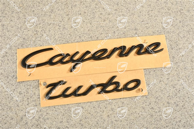 Coupe, Badge / Emblem Cayenne Turbo, Black matte