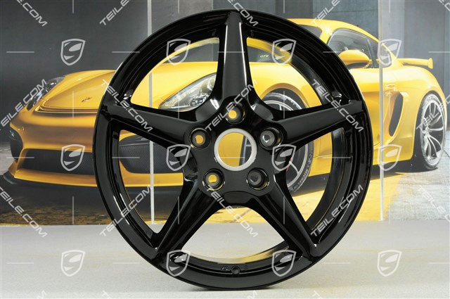 18-inch Carrera III wheel set, 8J x 18 ET57 + 11J x 18 ET51, C4 / C4S, black high gloss