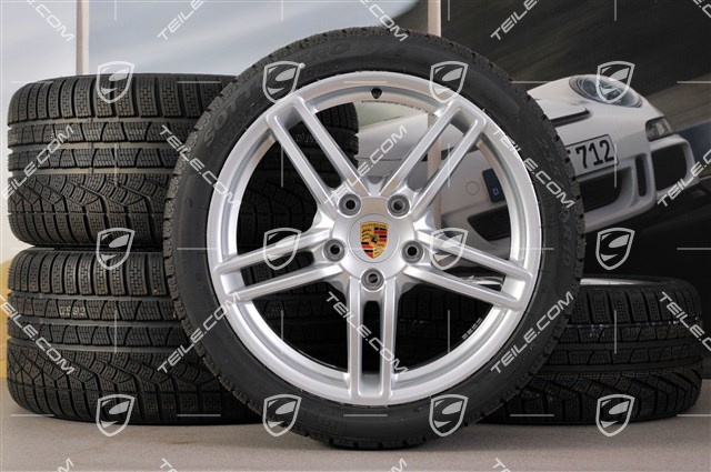 19" winter wheel set Carrera, wheels 8,5J x 19 ET54 + 11J x 19 ET48 + Pirelli winter tyres 235/40 R19 + 295/35 R19, without TPM.