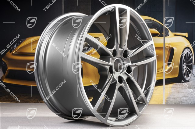 20" Cayenne Sport Felgensatz, 10,5J x 20 ET64 + 9J x 20 ET50, Platinum-Seidenmatt