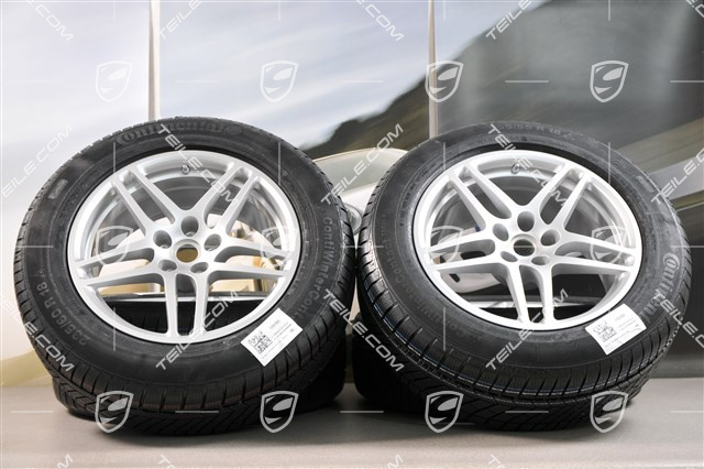 18" "Macan S" koła zimowe komplet, felgi 8J x 18 ET21 + 9J x 18 ET21, opony zimowe Continental ContiWinterContact 235/60 ZR 18 + 255/55 ZR 18, z czujnikami ciśnienia
