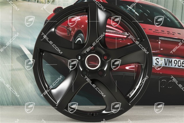 20-inch Cayenne SportTechno wheel set, front 9-inch + rear 10-inch, black satin mat
