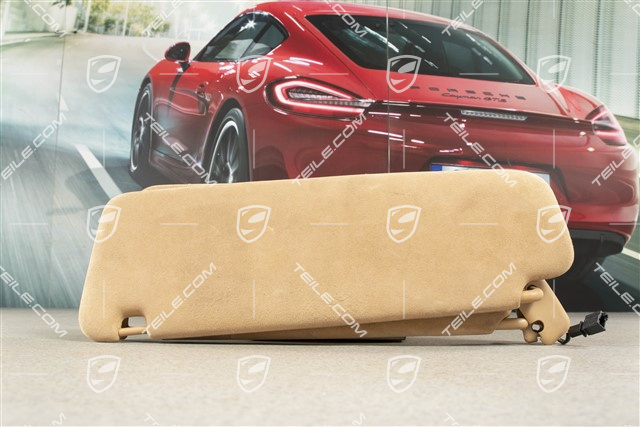Sonnenblende, mit Spiegel, Sandbeige, Alcantara, R