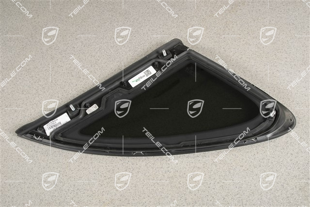 Side window with moulding, aluminium package Chrome look, Privacy glazing, L