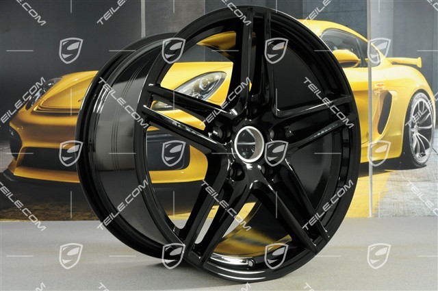 19" Komplet felg CarreraVI , 8,5J x 19 ET50 + 11J x 19 ET77, do użytku w zimie, czarny wysoki połysk
