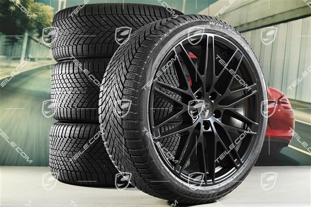 22-inch RS Spyder Design winter wheel set, rims 9J x 22 ET29 + 11J x 22 ET47 + NEW Pirelli winter tyres 255/40 R22 + 295/35 R22, black satin matt