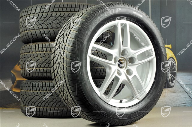 19-inch Cayenne Turbo winter wheel set, 4 wheels 8,5 J x 19 ET 59 + 4 Dunlop winter tyres 265/50 R 19 110V XL M+S, with TPMS sensors