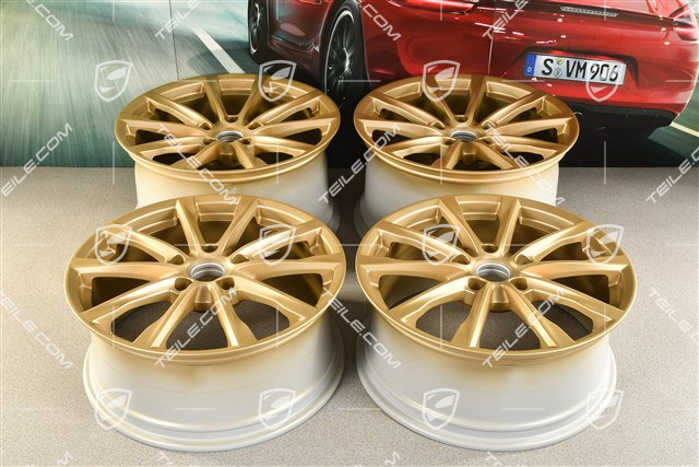 19" Boxster S Felgensatz, 8J x 19 ET57 + 10J x 19 ET45, aurum seidenmatt