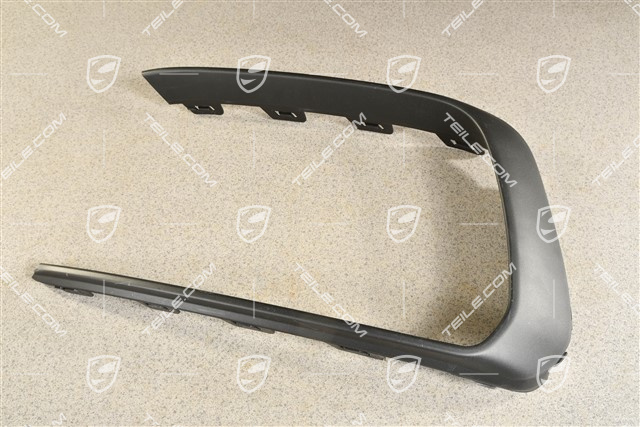 Front bumper Cover trim, Black matte, R
