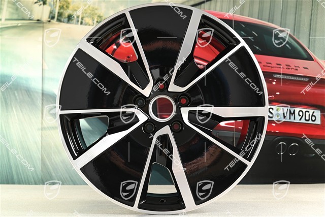 21-inch Macan Turbo wheel rim set, 8,5J x 21 ET27 + 10,5J x 21 ET47, black high gloss