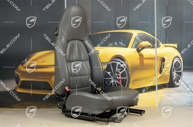 Seat, el. adjustable, heating, leather, Space grey, draped, L