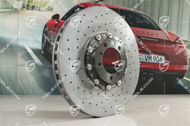 Turbo, PCCB, Ceramic brake disc, front axle,  for black / yellow brake caliper, L