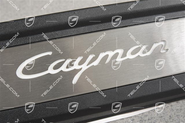Einstiegleiste, Edelstahl, mit Beleuchtung, mit Schriftzug "Cayman", R