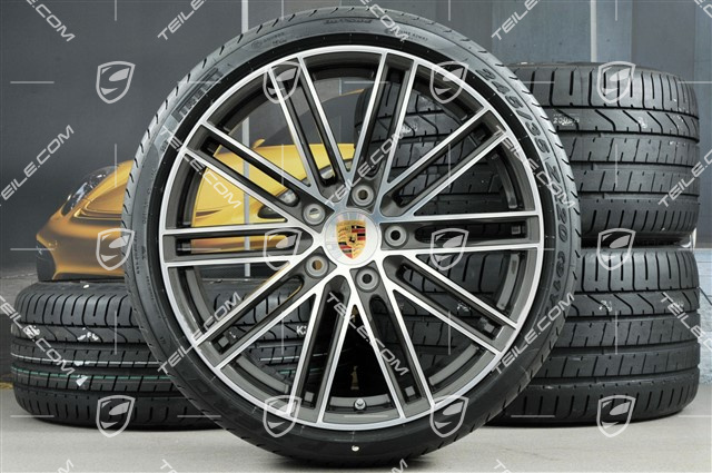 20" summer wheels set 911 Turbo IV, rims 11,5J x 20 ET56 + 9J x 20 ET51 + Pirelli summer tyres 305/30 ZR20 + 245/35 ZR20, Titan