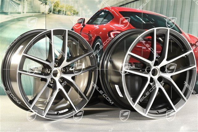 20" Felgensatz Macan S, 9J x 20 ET26 + 10J x 20 ET19, Titan