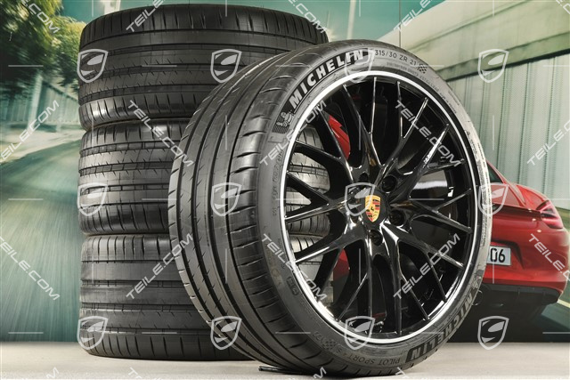 21-inch Panamera SportDesign summer wheel set, rims 9,5J x 21 ET71 + 11,5J x 21 ET69 + NEW Michelin summer tires 275/35 ZR21 + 315/30 ZR21, with TPM