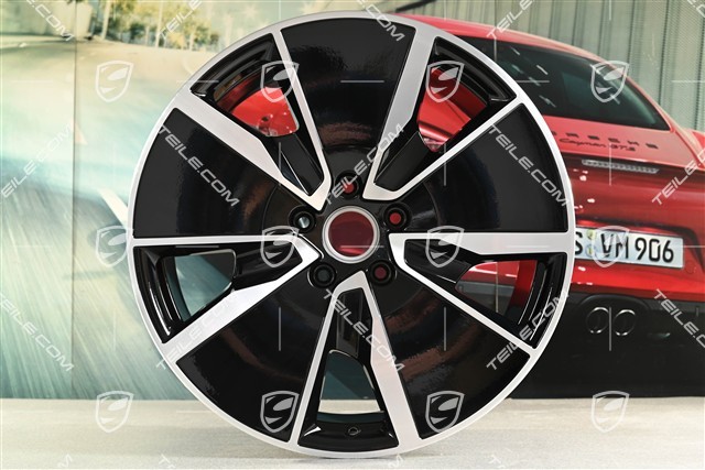 21-inch Macan Turbo wheel rim set, 8,5J x 21 ET27 + 10,5J x 21 ET47, black high gloss