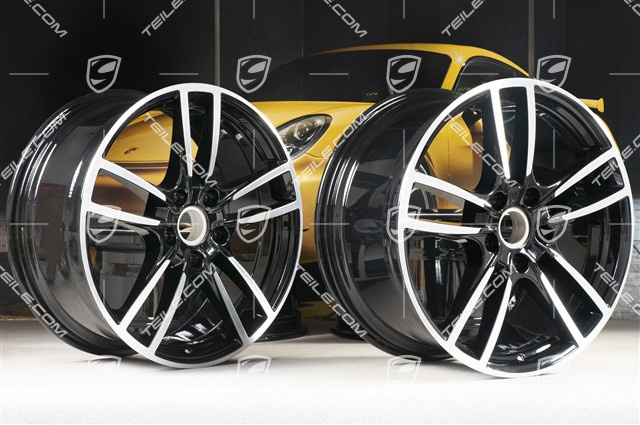20" Cayenne Sport Felgensatz, 10,5J x 20 ET64 + 9J x 20 ET50, Schwarz