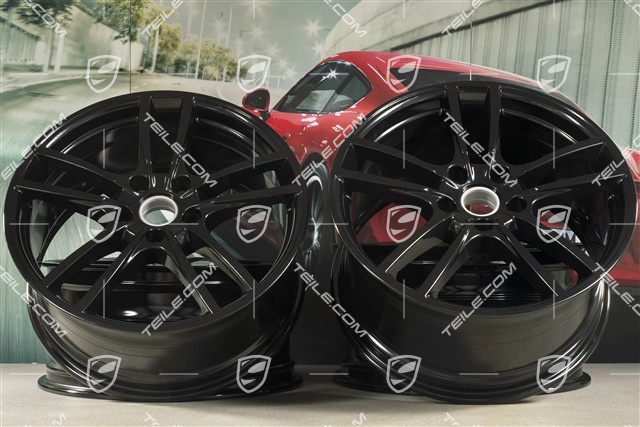 20-inch Cayenne Sport COUPE Design wheel rim set, 10,5J x 20 ET55 + 9J x 20 ET50, black high gloss