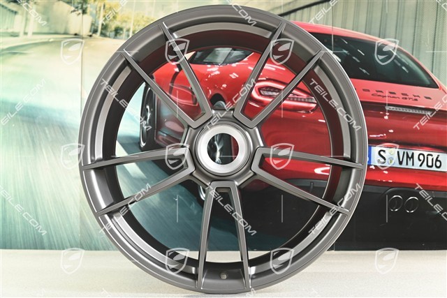 20+21-inch wheel rim set Turbo S, rims: front 8,5J x 20 ET40 + rear 11J x 21 ET66, Platinum satin matt