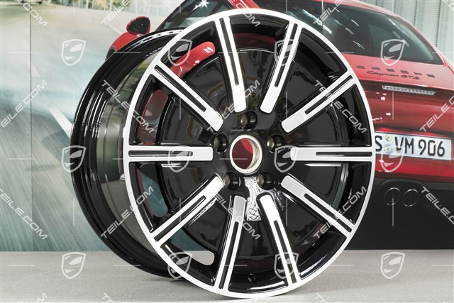 20" Felga Sport Aero, 11J x 20 ET60, czarny wysoki połysk + frezowana powierzchnia