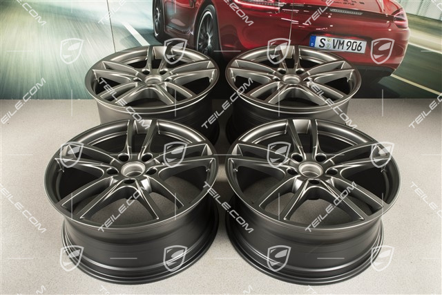20" Cayenne Sport COUPE Design Felgensatz, 10,5J x 20 ET55 + 9J x 20 ET50, Platinum-Seidenmatt