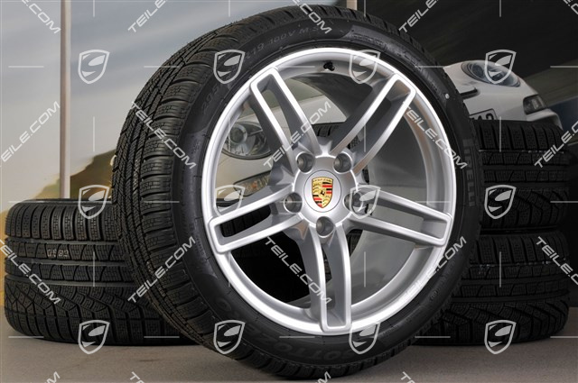 19" winter wheel set Carrera, wheels 8,5J x 19 ET54 + 11J x 19 ET48 + Pirelli winter tyres 235/40 R19 + 295/35 R19, without TPM.