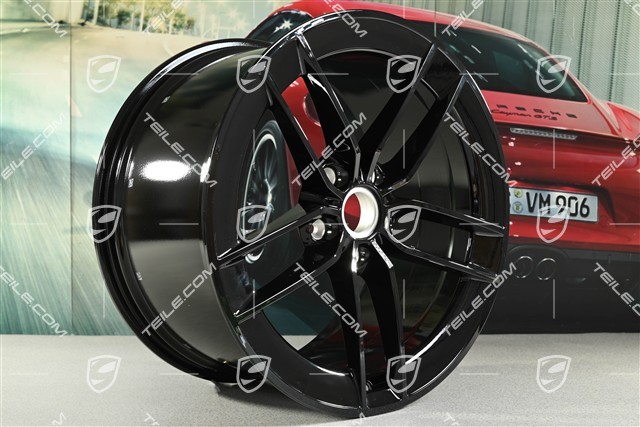 20"+21" Carrera Exclusive Design wheel rim set, rims 8.5J x 20 ET50 + 11.5J x 21 ET79, black high gloss