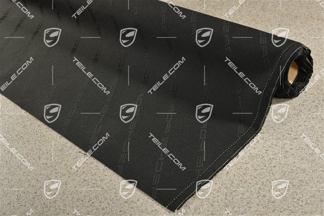 Stoff in schwarz mit Schriftzug Porsche