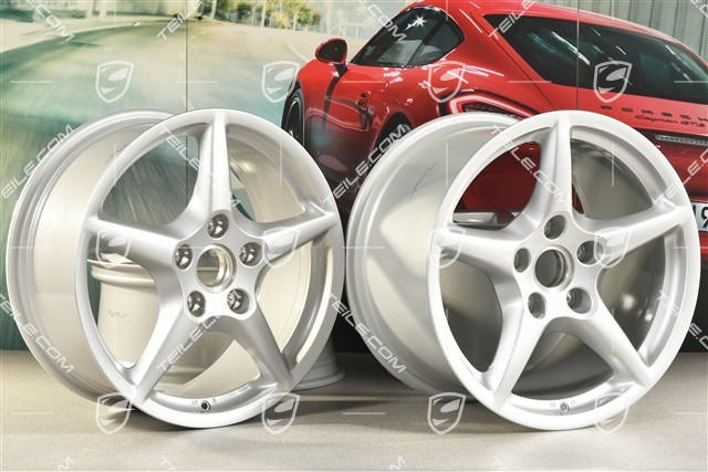 18" Komplet felg Carrera III, 8J x 18 ET57 + 11J x 18 ET51, C4 / C4S