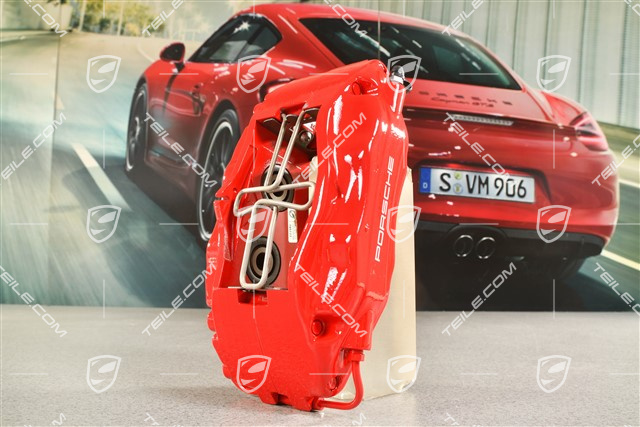 Festsattel ohne Belag, Turbo / Carrera4S / Carrera2S, rot, L