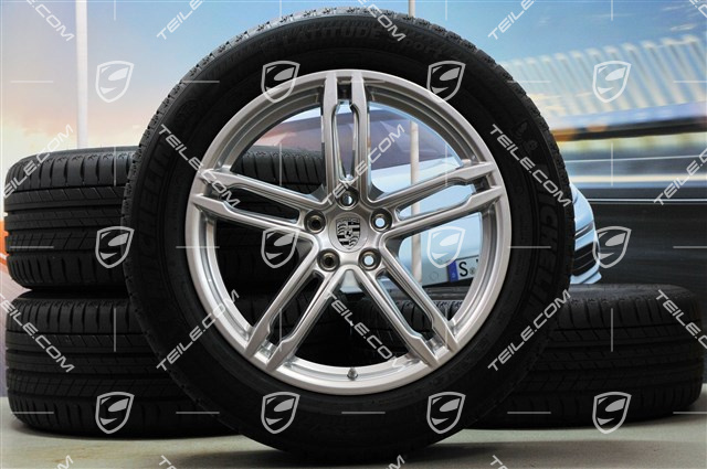 19-inch "Macan Turbo" summer wheels set, rims 8J x 19 ET21 + 9J x 19 ET21, summer tyres Michelin 235/55 R 19 + 255/50 R 19, with TPMS