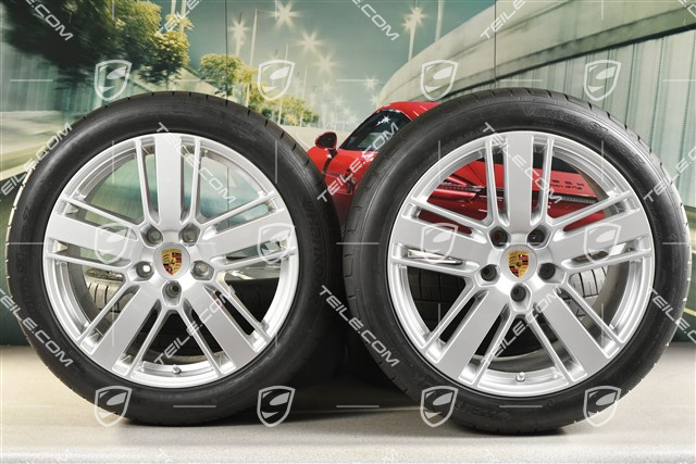 20" Panamera Design 2 Sommerräder, Felgen 9,5J x 20 ET71 + 11,5J x 20 ET68 + Hankook Sommerreifen 275/40 ZR20 + 315/35 ZR20, mit RDK-Sensoren