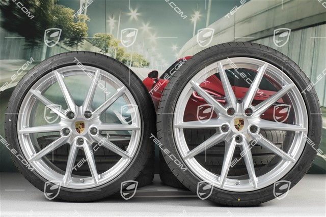 20+21-inch summer wheel set Carrera S, rims 8,5J x 20 ET53 + 11,5J x 21 ET67 + NEW summer tyres 245/35 R20 + 305/30 R21, with TPM