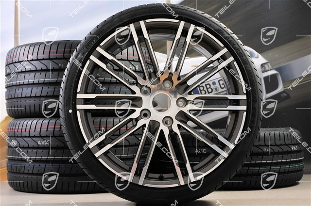 20" Turbo III Sommerräder Satz, Felgen 8,5J x 20 ET51 + 11J x 20 ET70 + NEUE Pirelli Sommerreifen 245/35 ZR20 + 295/30 ZR20, mit RDK-Sensoren