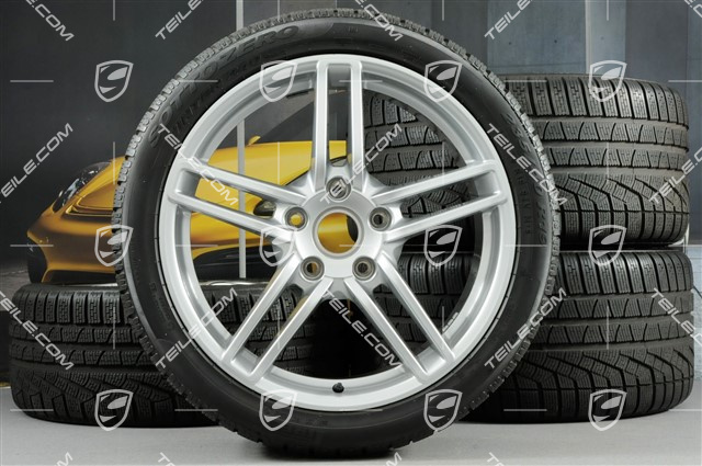 19" winter wheel set Carrera, wheels 8,5J x 19 ET54 + 11J x 19 ET48 + NEW winter tyres 235/40 R19 + 295/35 R19, without TPMS