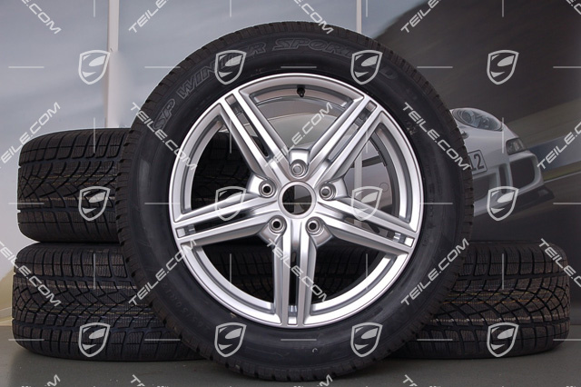 19" Koła zimowe Cayenne Design II, 4x felgi 8,5 J x 19 ET 59 + 4x opony zimowe Dunlop 265/50 R 19 110V XL M+S, bez czujników ciśnienia RDK