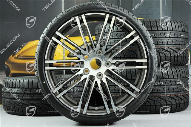 20" Winterräder Satz "Turbo", Felgen 8,5J x 20 ET51 + 11J x 20 ET52 + Pirelli Winterreifen 245/35 R20 + 295/30 R20, mit RDK-Sensoren