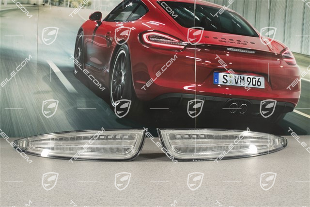 Rear lights white, set (L+R), C2 / C2S / C2GTS / GT3 / GT3RS, UK version