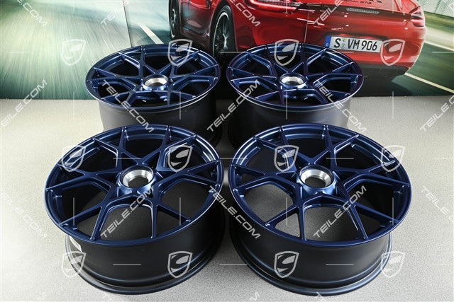 GT4RS 20" wheel rim set, aluminium, 8,5J x 20 ET61 + 11J x 20 ET50, indigo blue