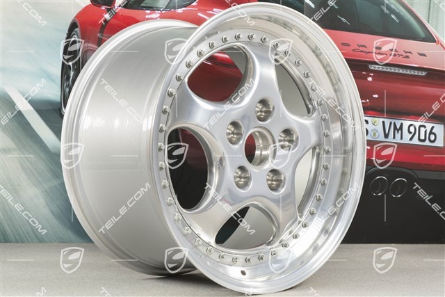 18-inch Alloy wheel rim set, Turbo 3.6, 10J x 18 ET61 + 8J x 18 ET52, Speedline, polished