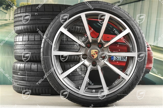 20-inch summer wheel set Carrera Classic, rims 8J x 20 ET57 + 9,5J x 20 ET45 + NEW Pirelli PZero summer tyres 235/35 ZR20 + 265/35ZR20, with TPMS
