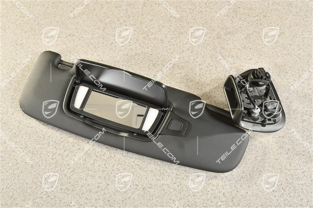 Cabrio, Sonnenblende, mit Make-up Spiegel, Schwarz, R