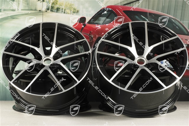 20-inch wheel rim set Macan S, 9J x 20 ET26 + 10J x 20 ET19, in black