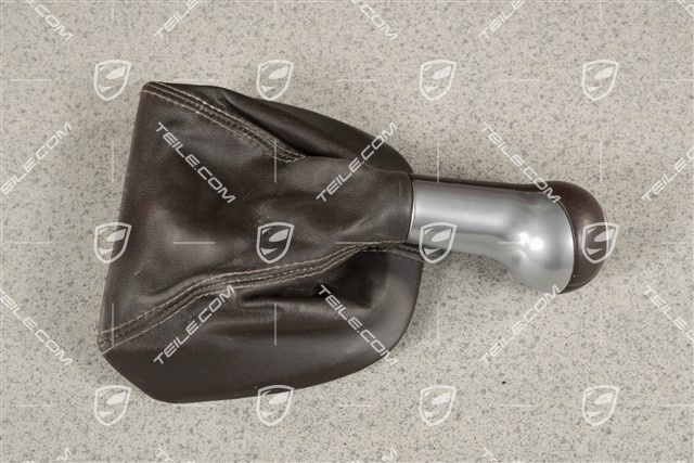 Schalthebelknopf, Cocoa, Leder / Aluminium, 6-gang schaltgetriebe
