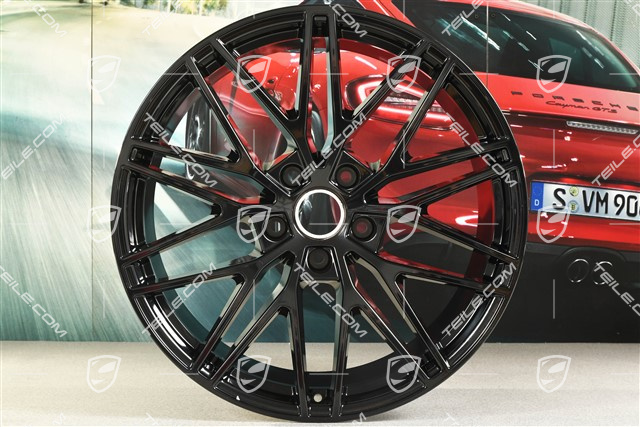 21-inch wheel rim set Cayenne RS Spyder Design, 11J x 21 ET49 + 9,5J x 21 ET46, black high gloss